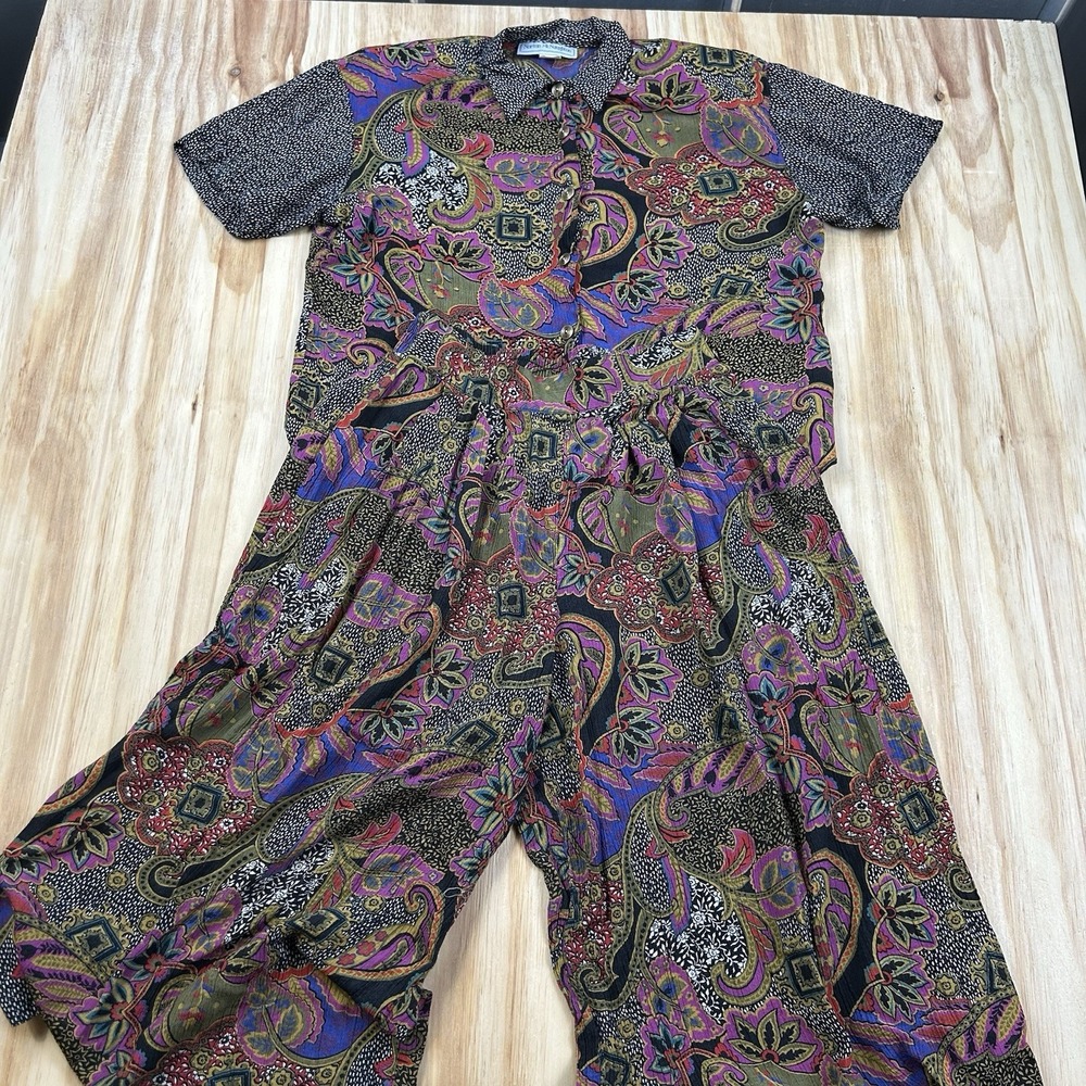 Norton McNaughton Women's 2 Piece Set Size 12 Multicolor Paisley Boho Flowy